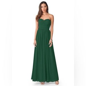 Azazie Jada olive green bridesmaid dress